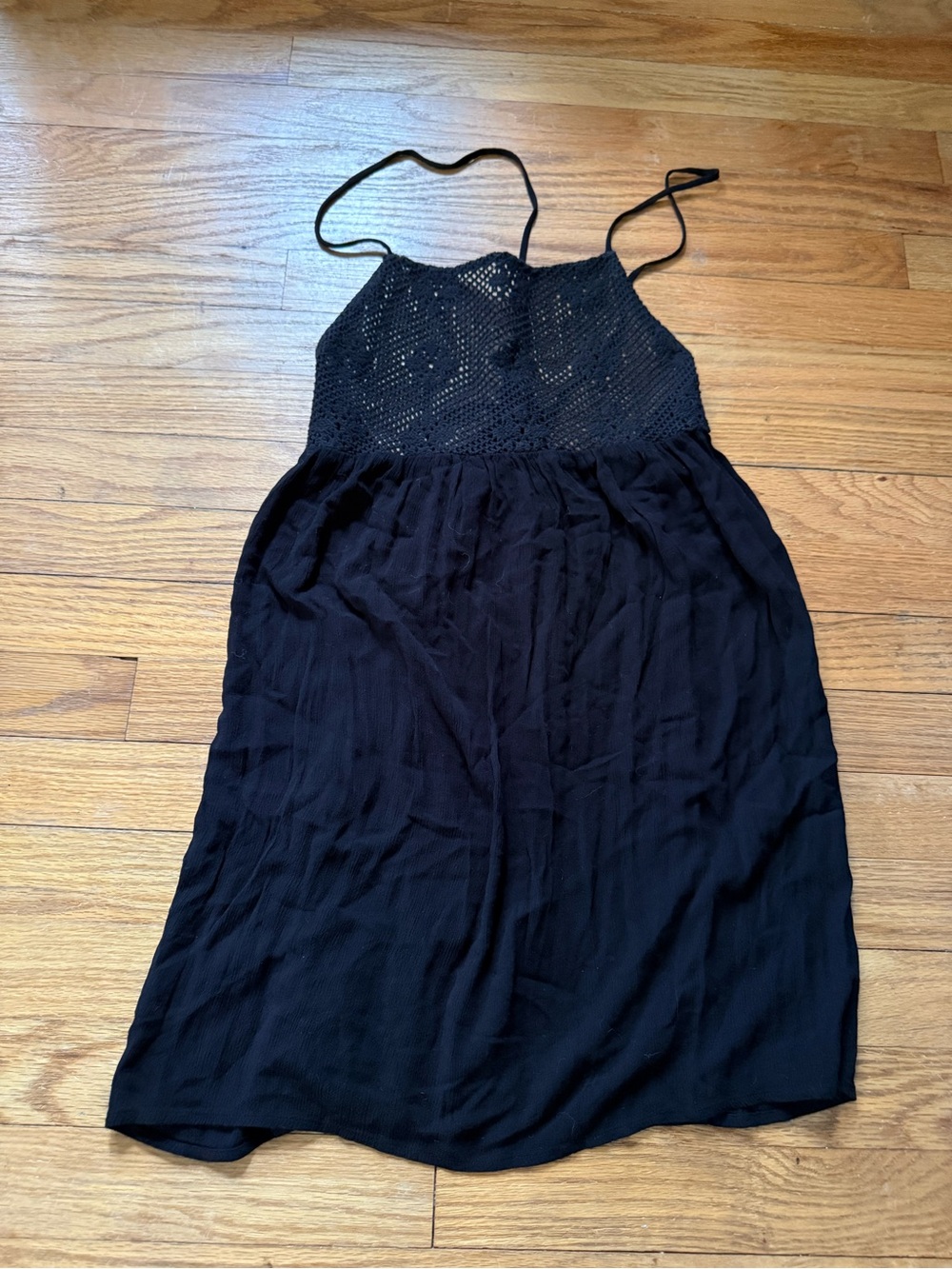 Xhilaration Black Lace-Trim Spaghetti Strap Dress